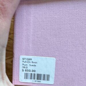 Ann Mashburn Pull-on Suede Boots in Plum Suede, size 38.5